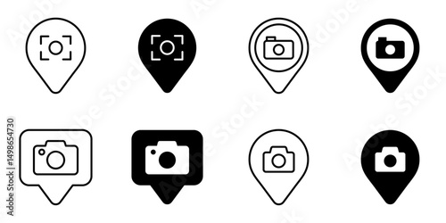 Photography Spot,  location icon set