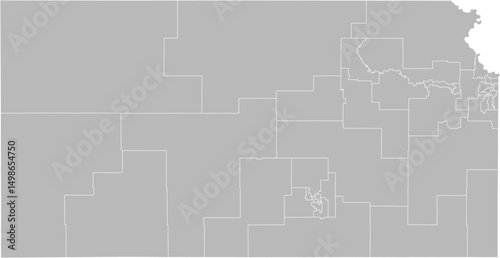 Kansas state senate districts vector map (Web Mercator projection, PPT-compatible & fully editable)