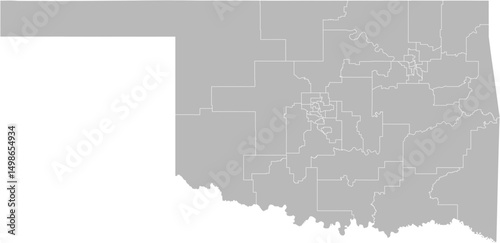 Oklahoma state senate districts vector map (Web Mercator projection, PPT-compatible & fully editable)