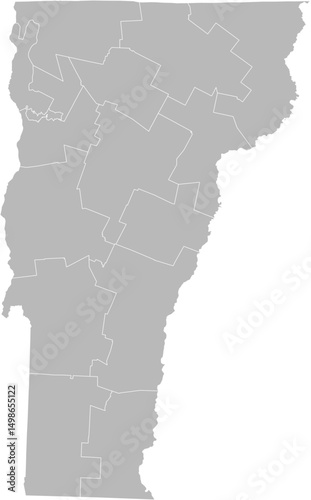 Vermont state senate districts vector map (Web Mercator projection, PPT-compatible & fully editable)