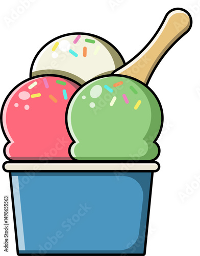 Ice Cream cup, Vector Image