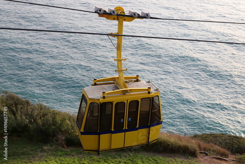 Close-up of parts of the cable car