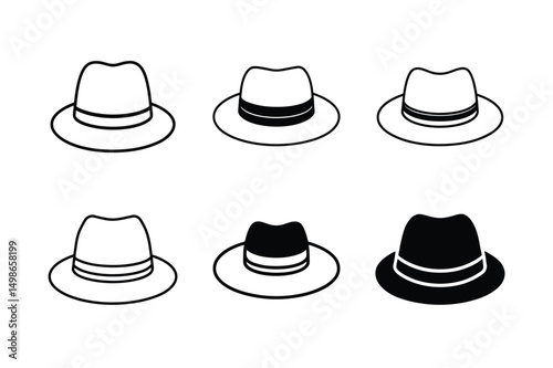 classic homburg hat front view vector art