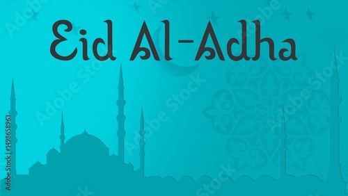 Turquoise background features the text 