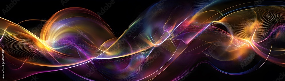 Naklejka premium Abstract design with flowing lines of vibrant colors.