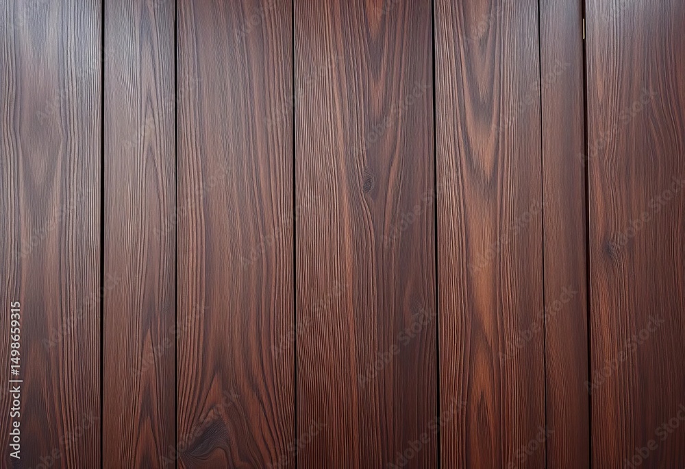 Obraz premium Dark, heavily textured brown teak wood paneling; aged grunge surface , vintage, surface
