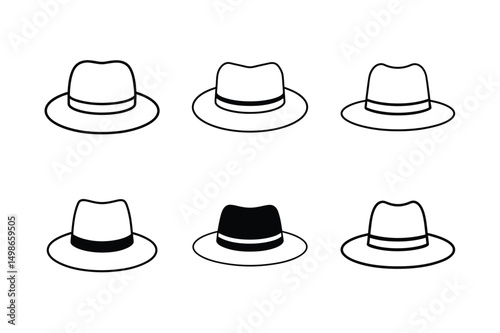 classic homburg hat front view trendy illustration