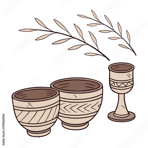 A set of Clay Glass or tea and coffee Cup with background