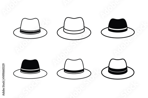classic homburg hat front view retro design