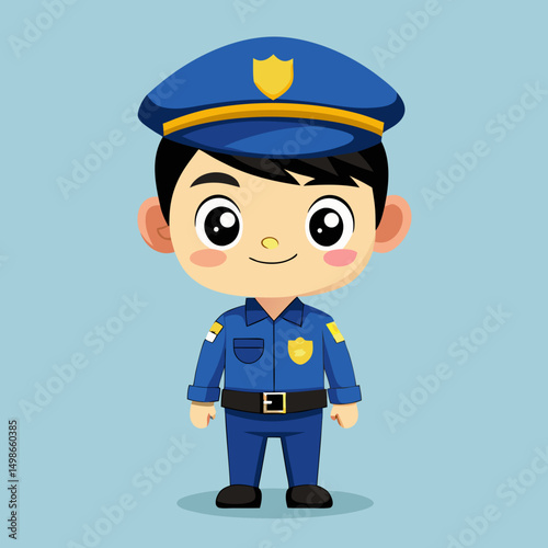 funny cartoon policeman with gun