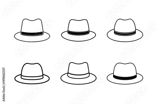 classic homburg hat front view refined vector