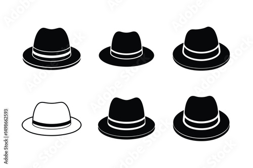 classic homburg hat front view sharp lines