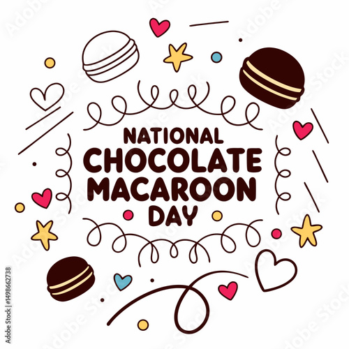 NATIONAL CHOCOLATE MACAROON DAY vector illustration
