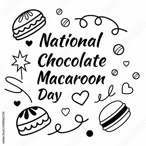 NATIONAL CHOCOLATE MACAROON DAY vector illustration