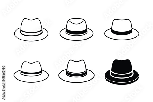 classic homburg hat front view creative design