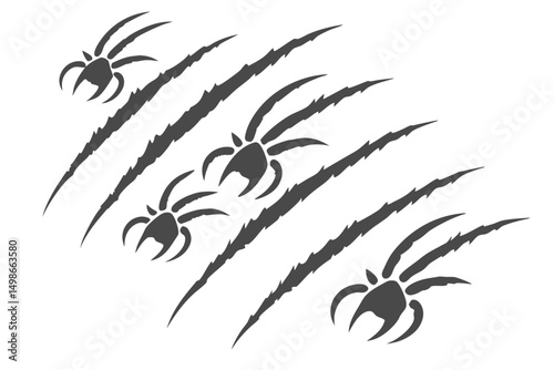 Claw Marks Vector Illustration: Animal Scratch with Ripped Effect for Monster, Bear or Dinosaur Isolated on White.