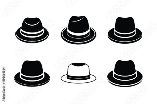 classic homburg hat front view geometric style