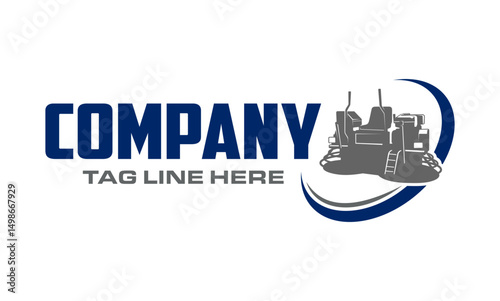 riding trowel machine, concret logo vector