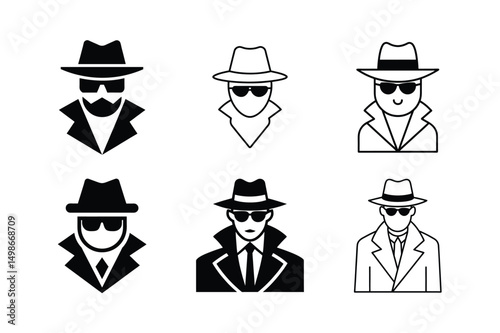 detective disguise icon silhouette art