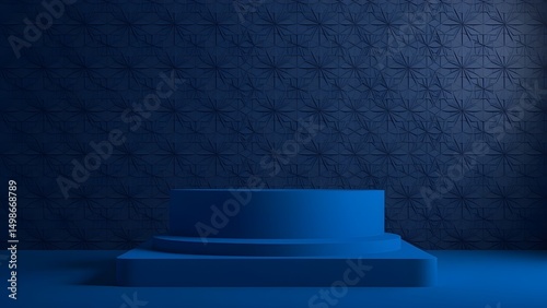 Blue, monochrome, monochromatic, dark blue, navy, royal blue, indigo, gradient, textured, pattern, geometric, floral, abstract, background, backdrop, wall, surface, display, stand, podium, platform, s