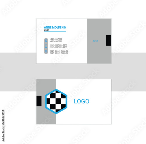 Business card design template, Clean professional business card template, visiting card, business card template.