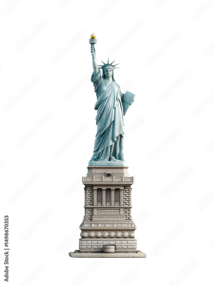 Obraz premium Statue of liberty: iconic monument of freedom and democracy in new york, cut out