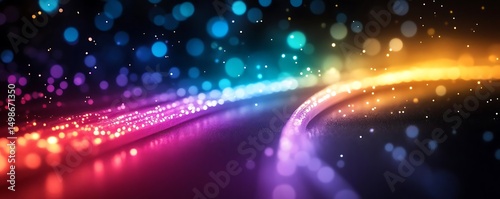 Colorful light trails, abstract background