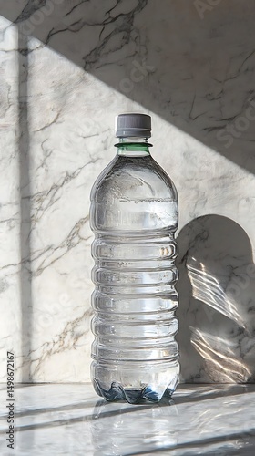Water bottle sunlight marble kitchen