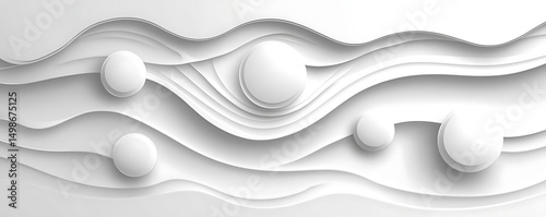 White spheres wave abstract background