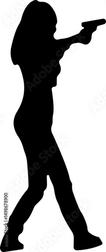 Pointing gun Shooting range icon in flat isolated on transparent background