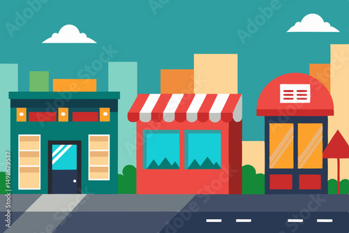 vector illustration of a shop window