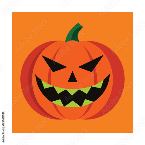 Spooky jack o lantern illustration perfect for halloween decorations and holiday celebrations