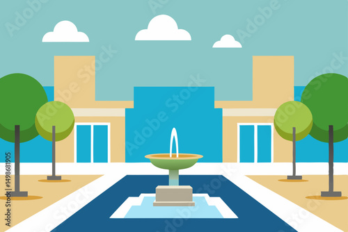Vector illustration set of modern city business buildings, interiors, and architectural design concepts