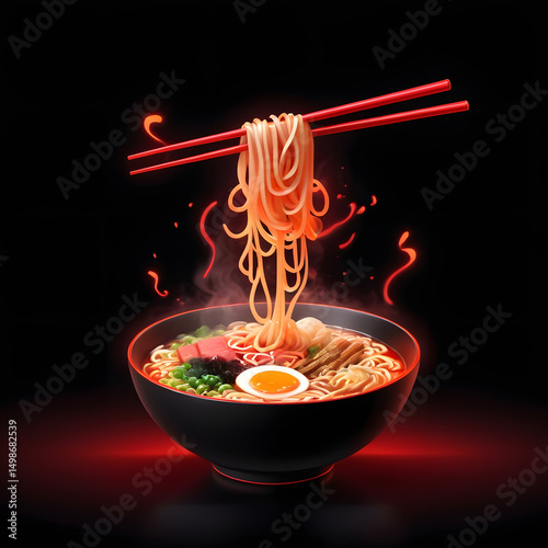 chopsticks and bowl with rice