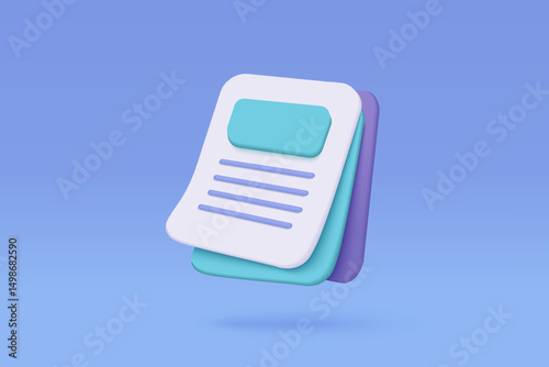 3d white clipboard task management todo check list on blue background, efficient work on project plan concept, assignment and exam, productivity solution icon. 3d icon vector render illustration