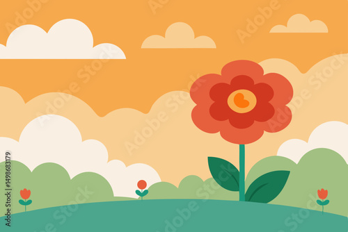summer landscape with flowers