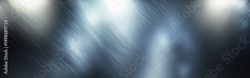 Abstract metallic surface with brushed texture featuring diagonal streaks in shades of silver, gray, and blue creating a sleek and modern appearance