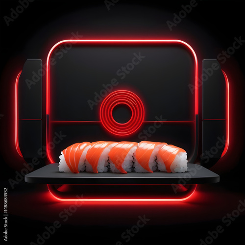 sushi with chopsticks