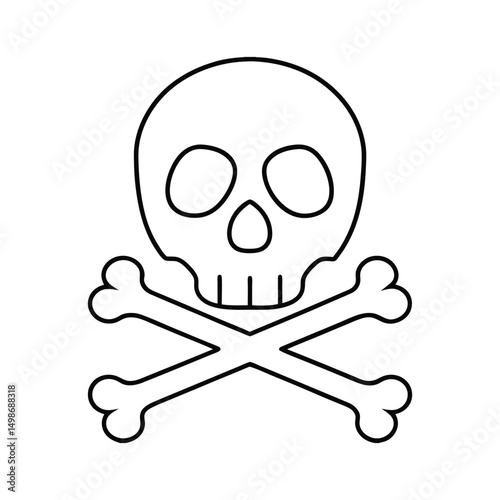 Simple Black and White Skull and Crossbones Graphic