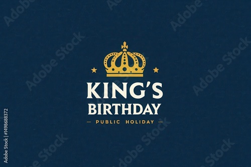 Elegant King's Birthday Public Holiday Logo Design