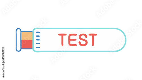 Simple Test Tube Vector Art Illustration