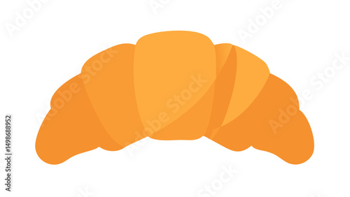 Flat Design Croissant Illustration on White Background