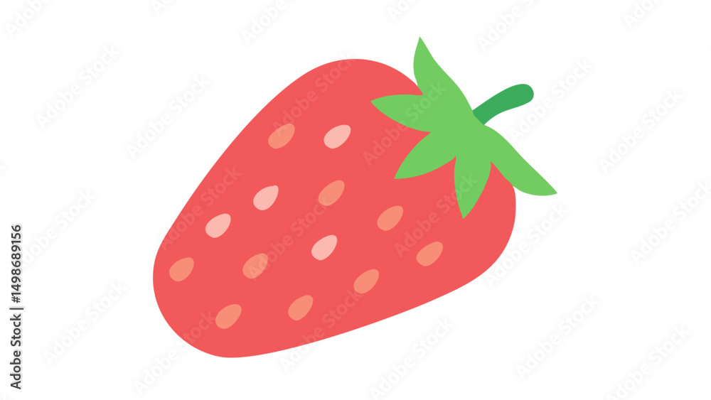 Minimalist Strawberry Illustration on White Background Minimalist Strawberry Illustration on White Background