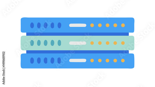 Flat Design Server Rack Vector Icon