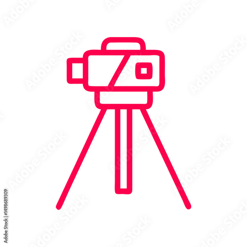 Laser Level Tool Line Icon, Construction Equipment