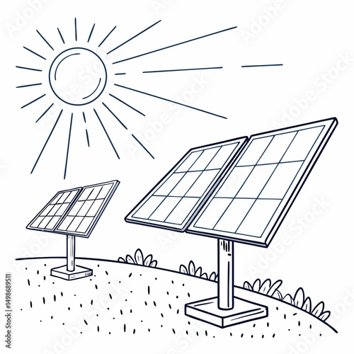 solar panels vector image