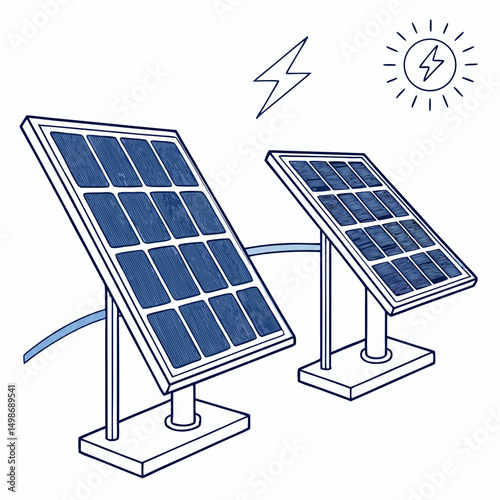 solar panels vector image