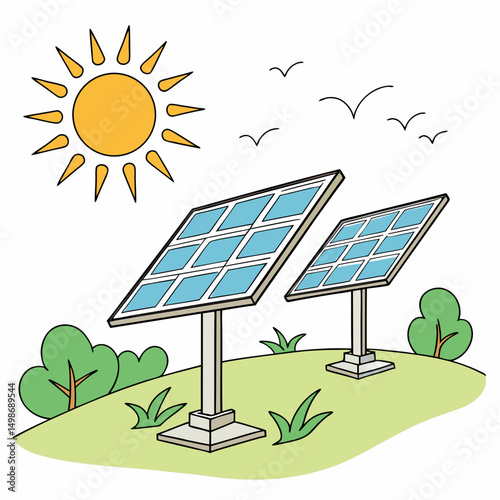 solar panels vector image
