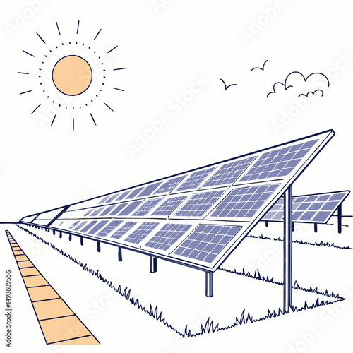 solar panels vector image