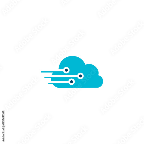 Cloud computing, Cyber technology icon logo design